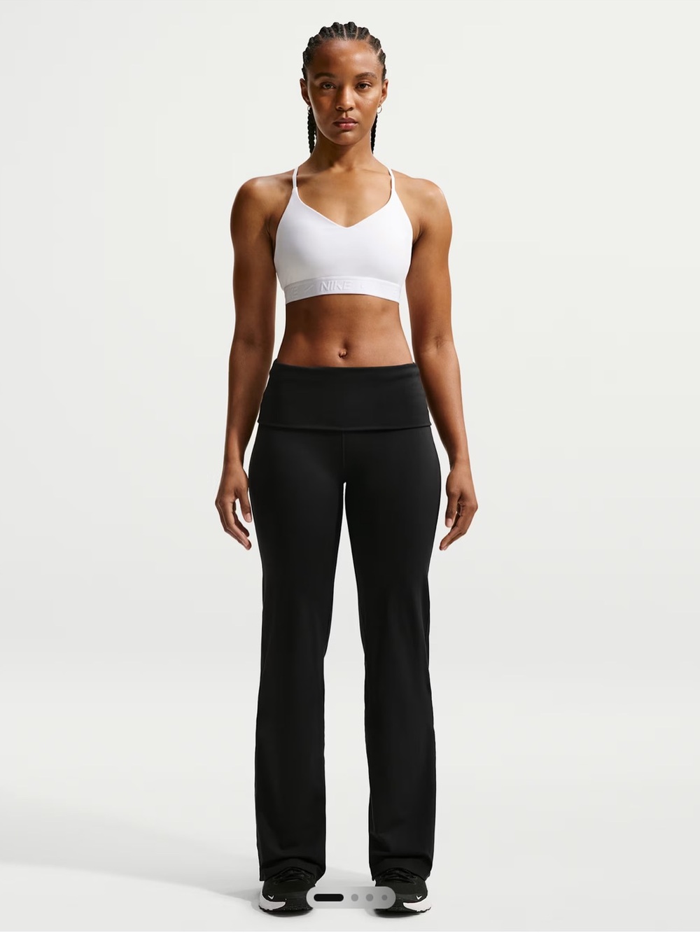 Nike One Women's Dri-FIT High-Waisted Fold-Over Trousers Yoga Pants Size Medium